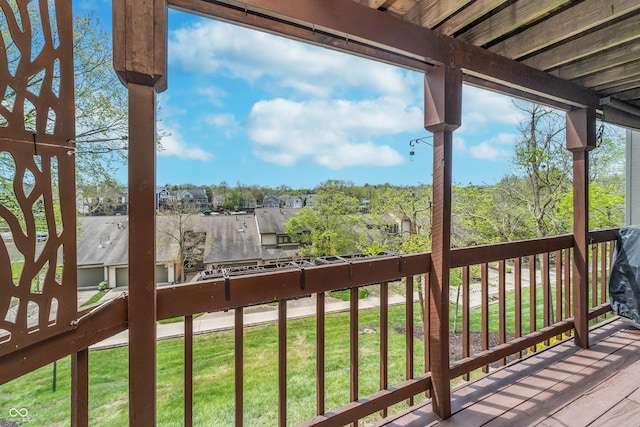 8140 Shorewalk Dr Unit C, Indianapolis, IN 46236 - wooden terrace featuring a lawn
