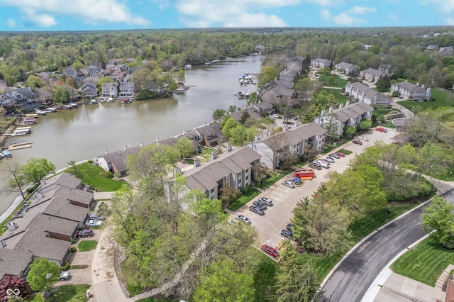 8140 Shorewalk Dr Unit C, Indianapolis, IN 46236 - bird's eye view featuring a water view and a residential view