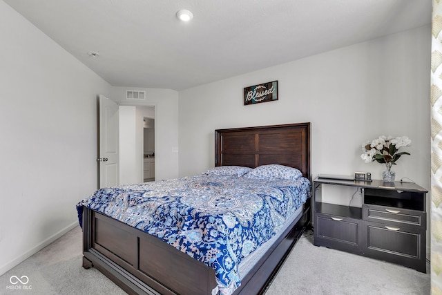15120 Downham Dr, Fishers, IN 46037 - bedroom with light colored carpet, visible vents, and baseboards