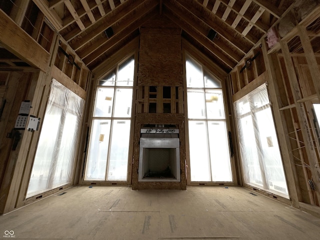 1509 Chatham Rdg Ct, Westfield, IN 46074 - unfurnished living room featuring high vaulted ceiling