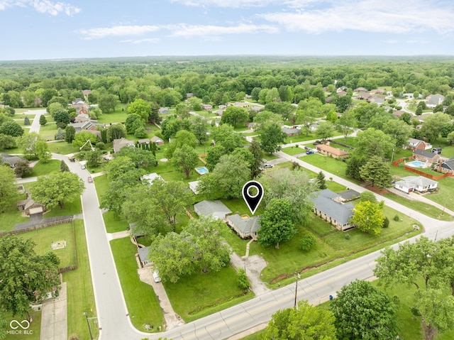 840 N Indiana St, Mooresville, IN 46158 - aerial perspective of suburban area featuring a heavily wooded area