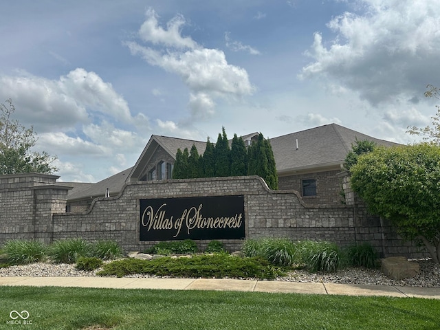view of community sign