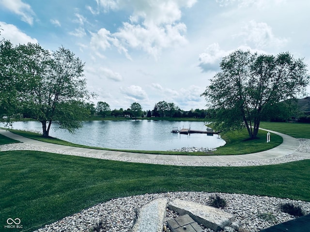 view of water feature featuring a boat dock