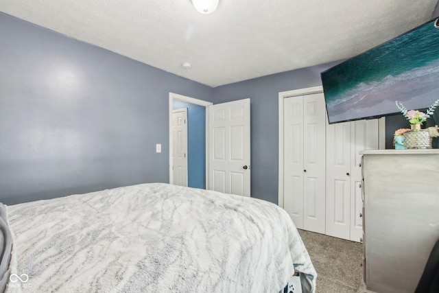 carpeted bedroom featuring a closet