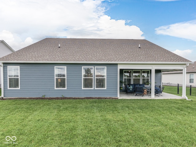 3697 Chalmers Dr, Bargersville, IN 46106 - rear view of house with a patio area and roof with shingles