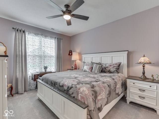 3697 Chalmers Dr, Bargersville, IN 46106 - bedroom featuring light carpet and ceiling fan