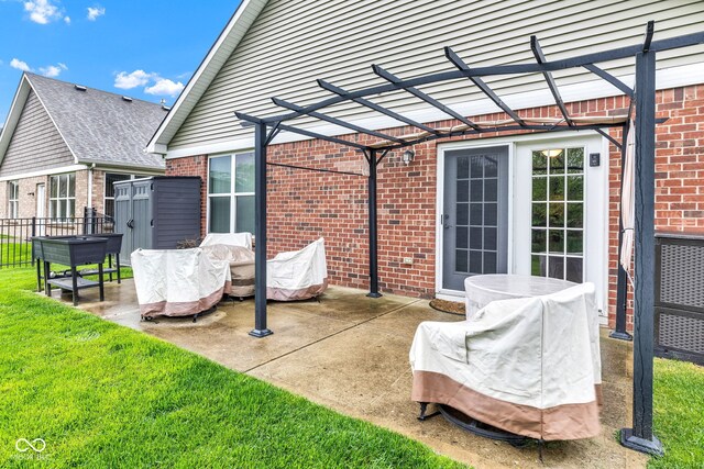 4809 Ozark Ln, Indianapolis, IN 46239 - view of patio / terrace with fence and a pergola