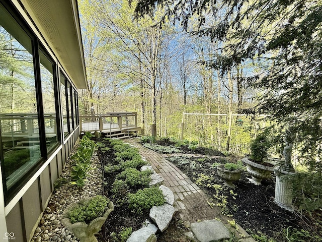 view of yard with fence