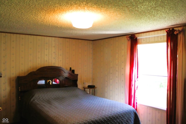 bedroom with a textured ceiling