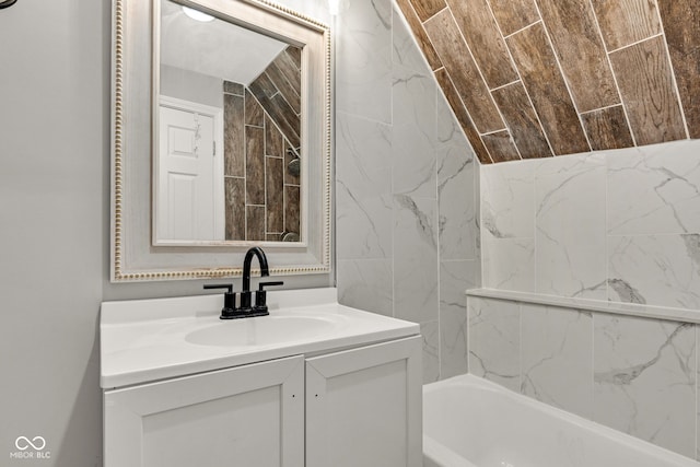 257 N Tacoma Ave, Indianapolis, IN 46201 - bathroom featuring shower / bath combination and vanity
