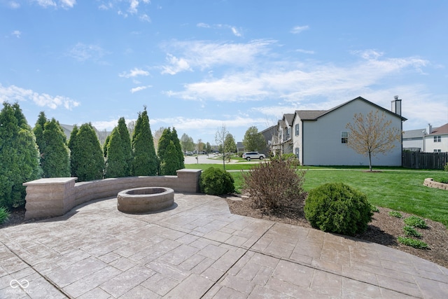 996 Denton Ct, Westfield, IN 46074 - view of patio featuring fence and an outdoor fire pit