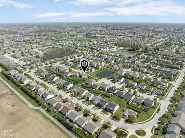 996 Denton Ct, Westfield, IN 46074 - aerial view with a water view and a residential view