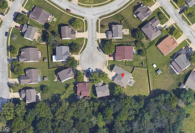 drone / aerial view with a residential view