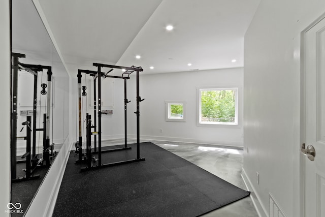 10919 Running Tide Ct, Indianapolis, IN 46236 - workout area with recessed lighting and baseboards