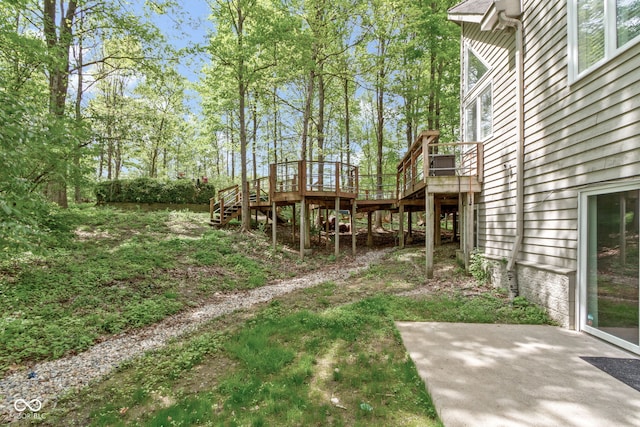10919 Running Tide Ct, Indianapolis, IN 46236 - view of yard featuring stairway and a wooden deck