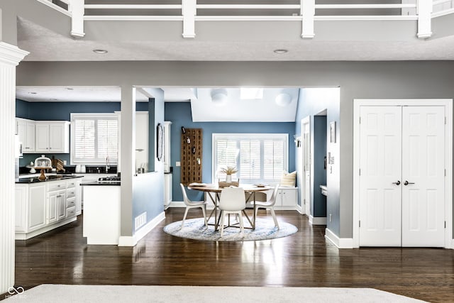 10919 Running Tide Ct, Indianapolis, IN 46236 - dining room with dark wood-type flooring, plenty of natural light, and recessed lighting