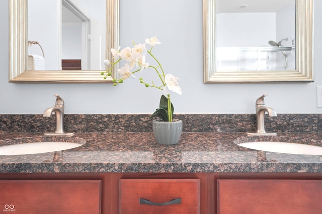bathroom with double vanity and a sink