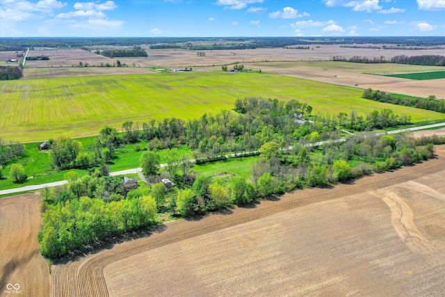 aerial view with a rural view