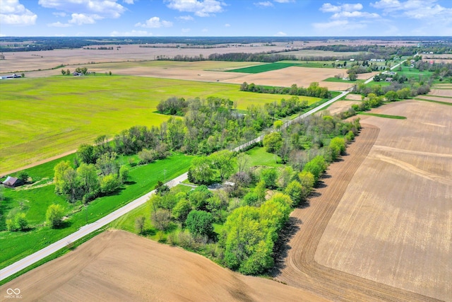 aerial view featuring a rural view