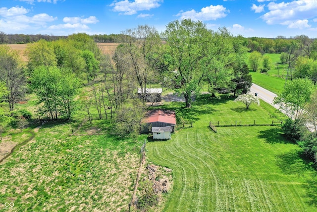aerial view with a rural view