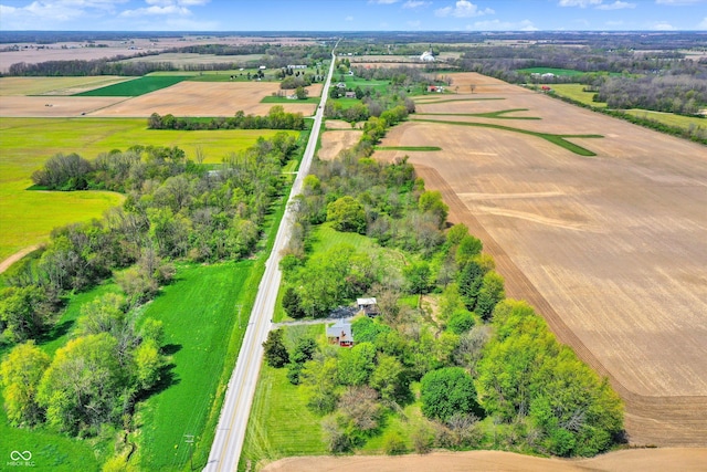 aerial view with a rural view