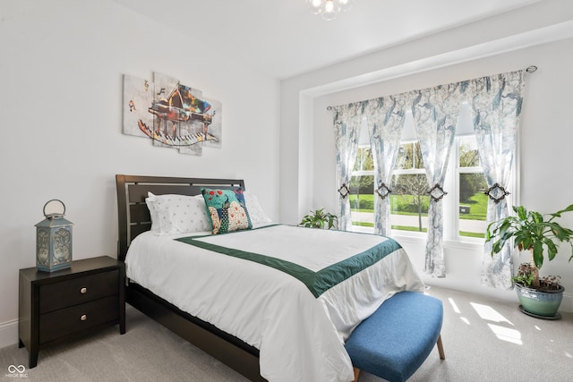 bedroom with carpet floors