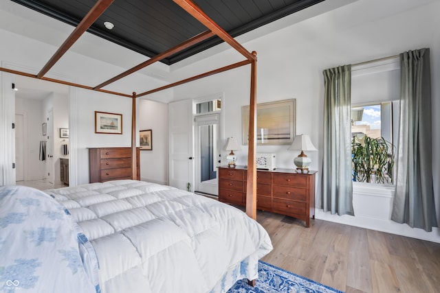 bedroom featuring light wood-type flooring