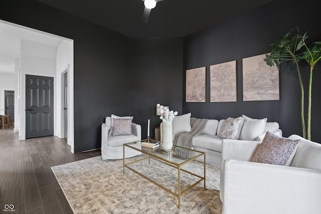 629 N Keystone Ave, Indianapolis, IN 46201 - living area featuring wood finished floors and ceiling fan