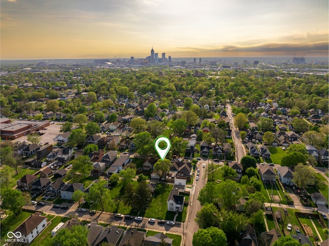 629 N Keystone Ave, Indianapolis, IN 46201 - aerial view at dusk of a city view