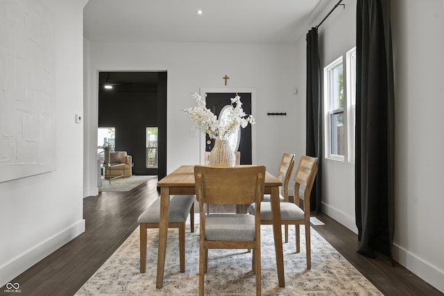 629 N Keystone Ave, Indianapolis, IN 46201 - dining area featuring baseboards and dark wood-type flooring