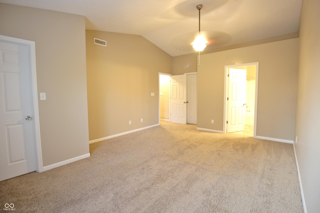 6634 Frankenberger Dr, Indianapolis, IN 46237 - unfurnished bedroom with carpet flooring, vaulted ceiling, and connected bathroom