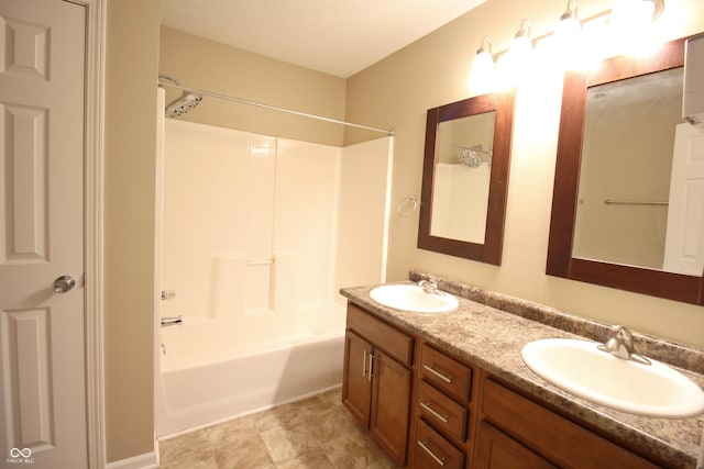 6634 Frankenberger Dr, Indianapolis, IN 46237 - full bathroom featuring shower / washtub combination and double vanity