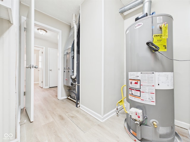utility room with gas water heater