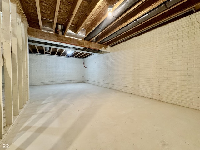 view of unfinished below grade area
