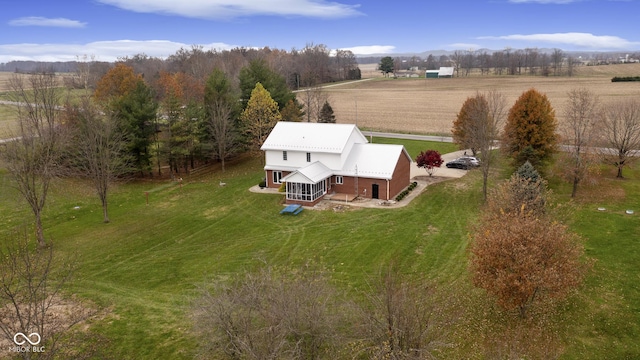 aerial view with a rural view