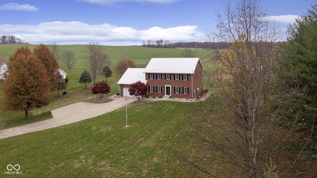 aerial view featuring a rural view