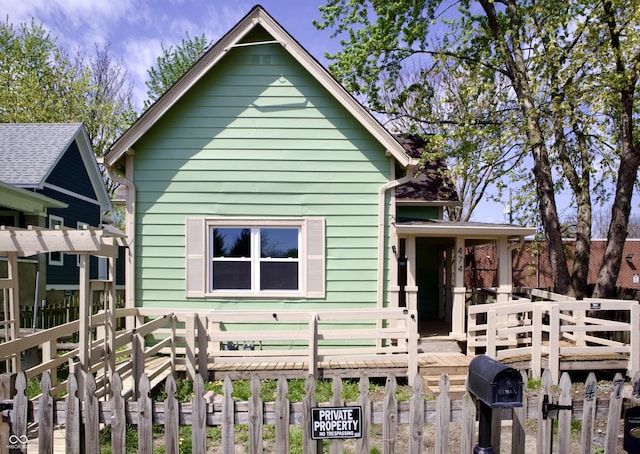 474 N Randolph St, Indianapolis, IN 46201 - exterior space with fence and a wooden deck