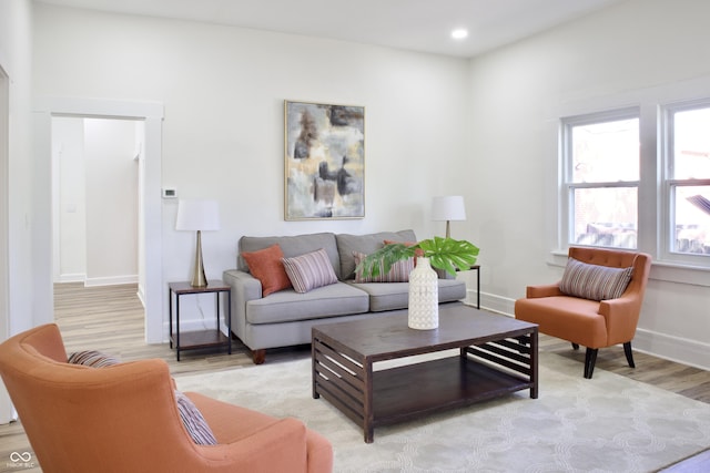 474 N Randolph St, Indianapolis, IN 46201 - living area featuring recessed lighting, baseboards, and light wood finished floors