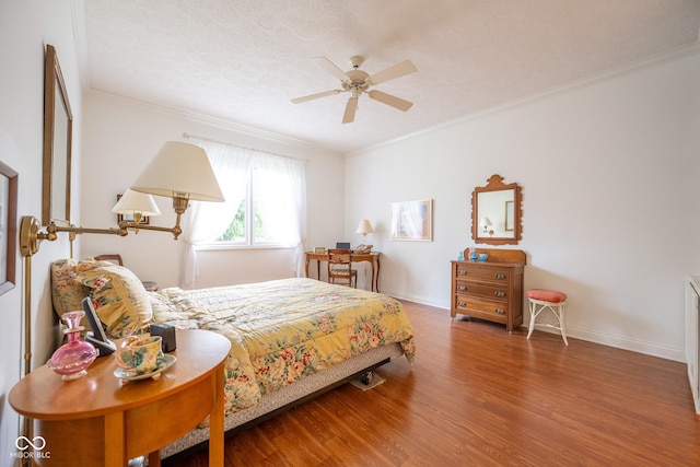 476 Glenview Dr, Greencastle, IN 46135 - bedroom featuring wood finished floors, ornamental molding, and ceiling fan
