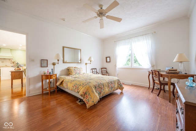 476 Glenview Dr, Greencastle, IN 46135 - bedroom featuring crown molding, wood finished floors, and a ceiling fan