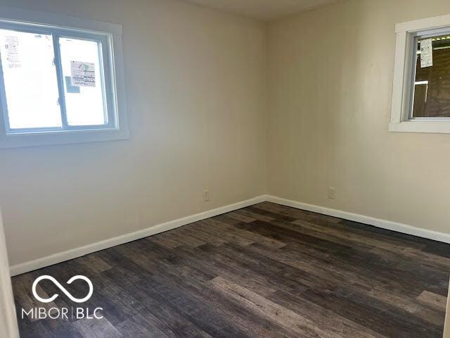 1204 Ladoga Rd, Crawfordsville, IN 47933 - unfurnished room featuring baseboards, a wealth of natural light, and dark wood-type flooring