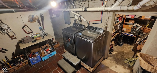laundry area featuring separate washer and dryer, laundry area, and electric panel