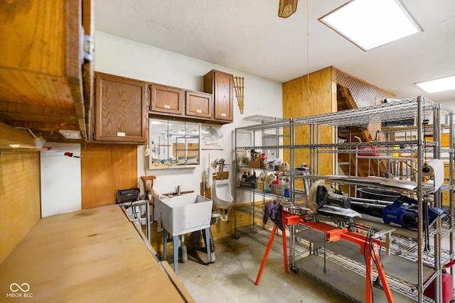 storage room with a sink