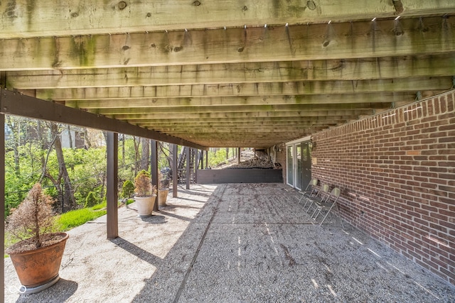 view of patio / terrace with stairway