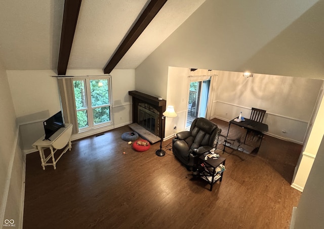 4212 Foxglove Trce, Indianapolis, IN 46237 - living room with a glass covered fireplace, wood finished floors, and baseboards