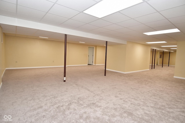 1623 W Stoneybrook Ln, Crawfordsville, IN 47933 - finished below grade area featuring carpet floors, baseboards, and a paneled ceiling
