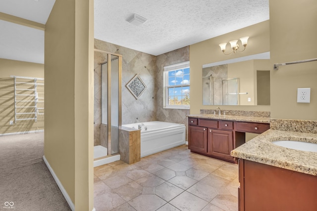 15329 Smithfield Dr, Westfield, IN 46074 - bathroom featuring two vanities, a sink, and a stall shower