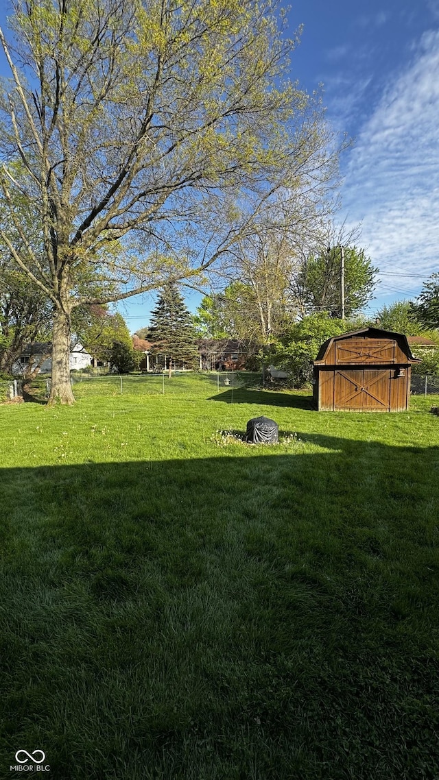 view of yard with an outbuilding