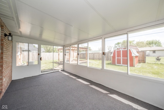 unfurnished sunroom with a healthy amount of sunlight