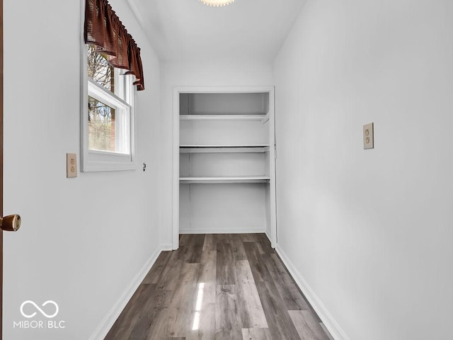 spacious closet with wood finished floors